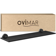 Flakstadoy Vonios lentyna | Nerūdijantis plienas | Matinė juoda | Stiklo lentyna gręžimui | Matinė juoda | Pakabinama vonios kambaryje ar virtuvėje | Sandėliavimui arba kaip nedidelė lentyna vonios reikmenims