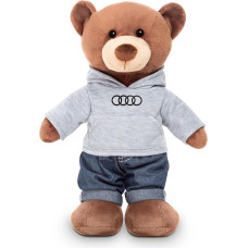 Audi 3202500100 Teddy Bear 42 cm pliušinis meškiukas Žiedai su logotipu Minkštas žaislas talismanas rudas
