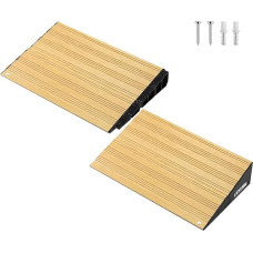 LIEKUMM 5 cm aukščio aliuminio slenksčio rampa prie durų, 1000 kg keliamoji galia, neįgaliųjų vežimėlių rampa prie bortelių, laiptų, paspirtukų, vežimėlių, nuimamas slenkstis, skirtas naudoti patalpose ir lauke, šviesaus medžio išvaizdos
