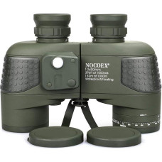 NOCOEX 10 x 50 jūriniai žiūronai, žiūronai su naktinio matymo tolimačiu ir kompasu, atsparūs vandeniui, tinkami naudoti bet kokiu oru, su dėklu, nešiojimo dirželiu ir instrukcijomis (anglų k.)