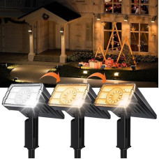 Outdoor Solar Spotlights, Pack of 2, 58 LED/3 Modes Solar Lights for Outdoors, 105° Rotation, Solar Spotlights, Wall Lights, IP67 Waterproof, Solar Spotlight for Outdoor Garden, Patio, Path