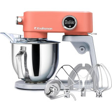 5L Full Metal Food Processor, Pizza Dough Kneading Machine, Dough Machine with Quiet Copper DC Motor, 4 Stainless Steel Attachments without Coating and Universal Multifunctional Connection