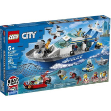 LEGO City policijos patrulių valtis 60277 konstruktorius; šaunus policijos žaislas vaikams, naujas 2021 (276 detalės)