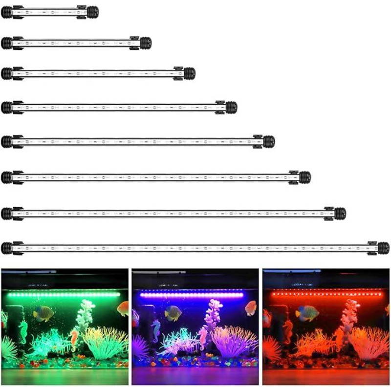 GreenSun akvariumo LED lemputė 58 cm, skirta žuvų rezervuarui su nuotolinio valdymo pulteliu RGB spalvų keitimo apšvietimas