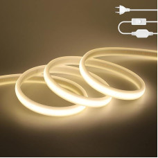 Flexible COB LED Strip, 220V AC, High Brightness 288LED/m COB LED Strip with Power Cord, 50cm Each, IP65 Waterproof with Switch for Bedroom, Kitchen