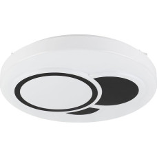 EGLO Espartaco LED lubų šviestuvas, apvalus lubų šviestuvas, reguliuojamo apšvietimo su nuotolinio valdymo pulteliu, ant paviršiaus montuojamas šviestuvas virtuvei ir biurui, metalas ir plastikas, baltos spalvos, šiltai baltos/šaltai baltos spalvos, skers