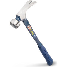 Estwing E3/25SM 25oz Large and Milled Faced Straight Claw Hammer with Blue Vinyl Grip, Silver