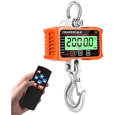 Crane Scales 2000 kg / 4400 lbs, Digital Hanging Scales Electronic Pull Scales with Remote Control & Precise Sensor & LCD Display & Hook, Industrial Hanging Scales for Farm, Factory, Construction, KG