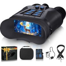 Naktinio matymo prietaisas 4K naktinio matymo žiūronai - 3 colių skaitmeniniai infraraudonųjų spindulių žiūronai suaugusiesiems, 5000 mAh įkraunami, 8 x skaitmeninis priartinimas, naktinis matymas 400 m, skirti stovyklavimui, medžioklei ir saugumo stebėji