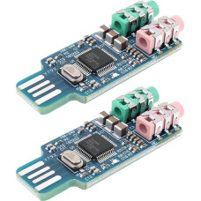 eMagTech CM108 USB Sound Card Chip Drive Free Sound Card Convenient External Stereo Crystal Sound Card for Laptop Computer 49x19x8mm 2pcs