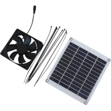 Solarbetriebener Dachbodenventilator mit 5 W 12 V Solarpanel für Gewächshäuser, Hühnerställe und Haustierhütten, polykristallines Silikon, Schwarz
