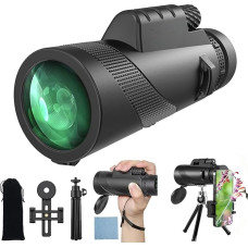 12x50 monokulinis teleskopas, didelės skiriamosios gebos monokuliaras suaugusiesiems su BAK4 prizme ir FMC objektyvu, su išmaniojo telefono adapteriu, skirtas paukščių stebėjimui, medžioklei, žygiams