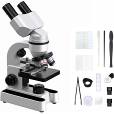 Mikroskopas Biologinis mokomasis mikroskopas moksleiviams su telefono spaustuku, biologiniu mėginiu ir užpildymo šviesa (3)
