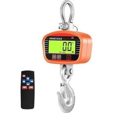 2T skaitmeninis LCD ekranas 2000 kg Kran Waage Heavy Duty Haken Kran Waagen Industrielle Peak Hold Wiegen Meter Werkzeuge Mehrere Funktionen (oranžinė)