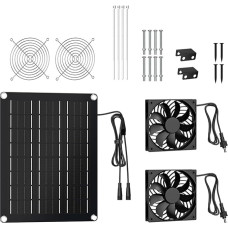 Solarbetriebener Doppelventilator, einfach zu installieren, Dachböden, Campingplätze, Aluminium, starker Ventilator
