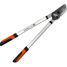 Dviejų rankų sodo žirklės - J501 modelis - pagamintos iš teflonu dengto plieno su dviejų medžiagų rankena - apeinamasis pjovimas su kabliu ir daugiafunkcine sistema - ilgis 70 cm - idealiai tinka sausam pjovimui - Altuna