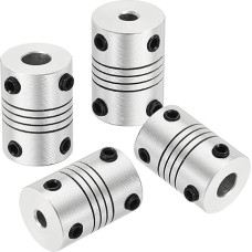 sourcing map Flexible Kupplungen, 4 mm bis 6,35 mm, Gelenkverbinder aus Aluminiumlegierung, flexible Wellenkupplungen, Motorkupplung für 3D-Drucker, CNC-Maschine, Motorführung, DIY-Encoder D16 x L 23