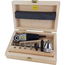 FAMAG 1598 Angle Screw Jig 90fix Set Compact Wood with Angle Screw Device, Wood Spiral Bits Diameter 3, 4, 5, 6 mm, Countersink and Drill Chuck - 1598.757, Metal