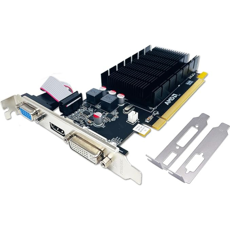 QTHREE Radeon HD 5450 2GB GDDR3 64bit DVI HDMI VGA žemo profilio PCI Express x16 vaizdo plokštė, skirta kompiuteriui GPU DirectX 11 Palaiko 2 monitorius