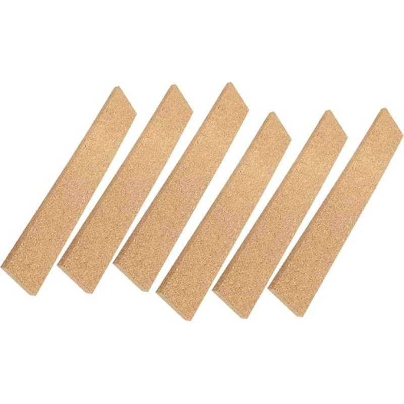 Garneck Pack of 6 Self-Adhesive Cork Strips Natural Frameless Strips Cork Board Wall Cladding Wall Upholstery Cork Board Bulletin Bars Made of Cork Self-Adhesive Bulletin Bars Made of Cork