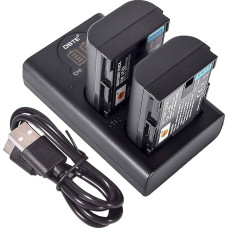 DSTE 2 x LP-E6 atsarginė baterija + dvigubas USB įkroviklis su LCD ekranu Suderinama su LP-E6n ir 