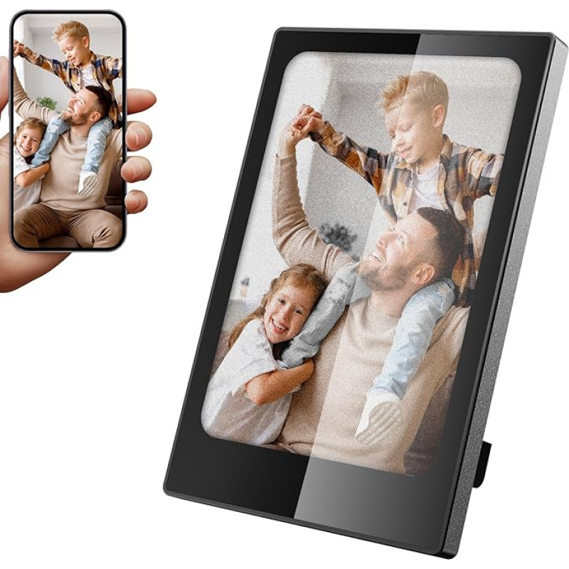 Elektroninis nuotraukų rėmelis, 4 colių skaitmeninis nuotraukų rėmelis, 528 × 768 skaitmeninių nuotraukų rėmelis, palaiko nuotraukų, tekstinių pranešimų ir skubios pagalbos kontaktų įkėlimą