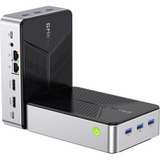 GMKtec Mini PC NAS, G9 Intel N150 Dual Boot (OS/Linux) stalinis kompiuteris, 12GB DDR5, 64GB eMMC, 4×M.2 NVMe lizdai, dvigubas 2,5GbE prievadas, USB-C/USB 3.2 10Gb/s tinklo saugykla