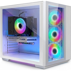STGsivir Gaming PC, GeForce RTX 3050 6GB GDDR6, Ryzen 5 5500 up to 4.2 GHz, 32G DDR4, 1TB SSD, WLAN 6, BT5.0, RGB Fan x3, Windows 11 Pro, Gamer PC Computer Desktop