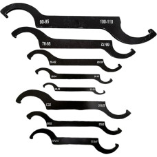 Doppelendiges, verstellbares C-Hakenschlüssel-Set für Stoßdämpfer und Graviermaschinen, Hartstahl 45#, ergonomischer, rutschfester Griff, S (8 Stück)