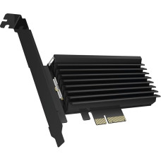 ICY BOX PCI Express Card, M.2 NVMe SSD to PCIe 3.0 Adapter, Cooler, LED Lighting, M-Key, 2230, 2242, 2260, 2280, Black, ARGB LED
