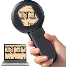 Digital Magnifier with LED Light, Digital Handheld Magnifier with 1.7 Inch IPS Screen, Handheld Microscope with Light, Reading Magnifier, Windows Compatible, Microscope with 32GB TF Card for Adults