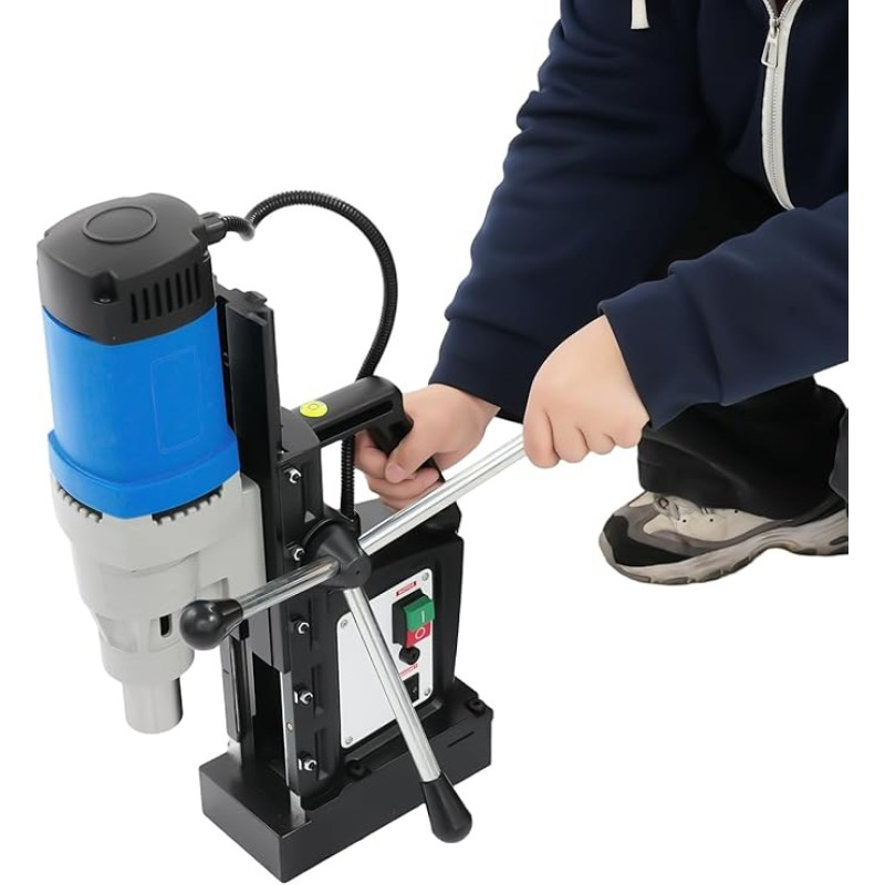 1680W Magnetbohrmaschine, MT3 Spindel, Max Ø 3-28mm,300 Drehzahl, mit 13800N Magnetkraft, inkl. Sicherheitsseil für horizontales/vertikales Bohren, für Metallbau und Industrie