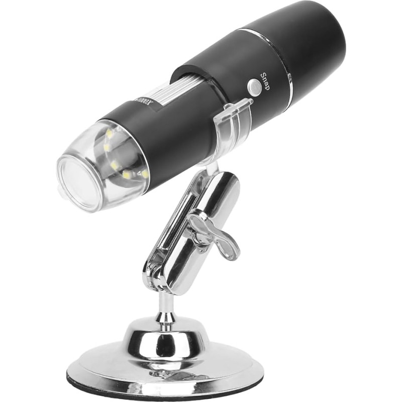 Skaitmeninis USB mikroskopas, 0X-1000X LED mobiliojo telefono mikroskopas Kišeninis mikroskopas su reguliuojamu stovu WiFi funkcija, suderinamas su 