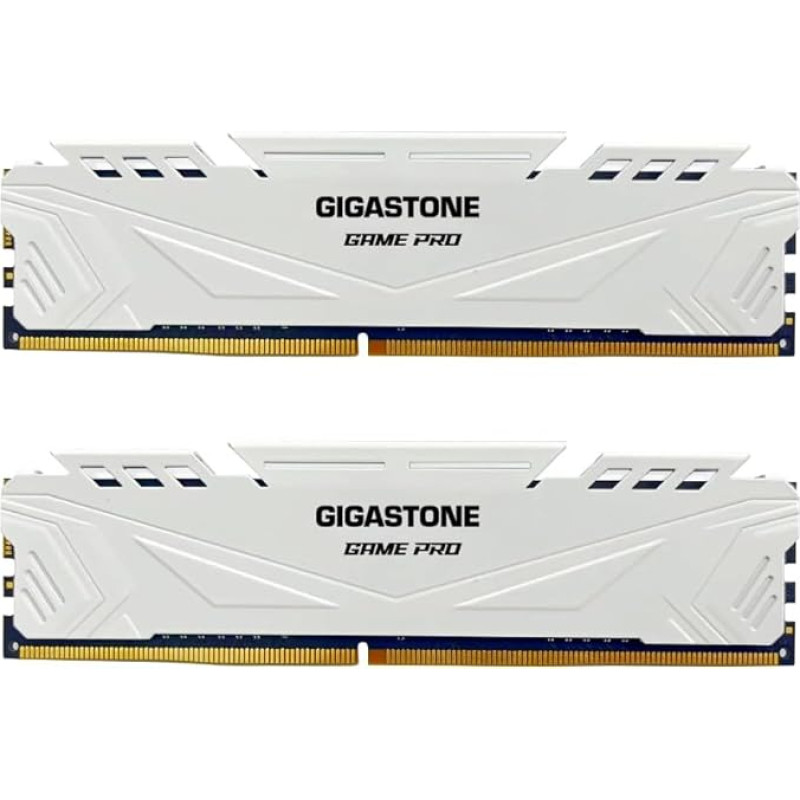 DDR4 OPERATYVIOJI ATMINTIS: DDR4 3600MHz PC4-28800 CL 18-22-22-42 Intel XMP 2.0 AMD Ryzen 1.35V UDIMM 288 Pin Unbuffered Non-ECC High Performance Gaming Desktop Memory: GIGASTONE Game Pro 16GB Kit (2 x 8GB) DDR4 3600MHz PC4-28800 CL 18-22-22-42 Intel XMP 