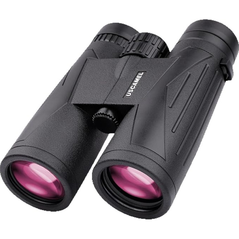 12 x 42 HD žiūronai profesionalūs paukščių stebėjimo, medžioklės, pėsčiųjų žygių, ekskursijų žiūronai, FMC objektyvas, lauko rinkiklis su dėklu, nešiojimo dirželiu ir išmaniojo telefono adapteriu