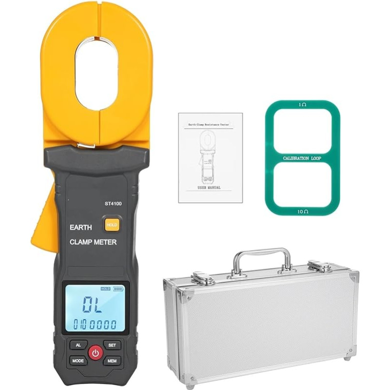Erdungswiderstandsmessrät Multifunktions-Digital-Zannmessrät mit LCD-Anzei und Alarm-Zannamperemeter ST4100/ST4800 Hochpräzise Testfunktion(ST4100)