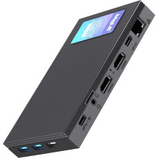 MeLE Quieter4C Fanless Mini PC 32GB LPDDR5 512GB ROM Micro PC Twin Lake N150(up to 3.6GHz) USB-C 2 X HDMI 4K@60 Triple Display Small Desktop Computer with VESA Mount for Home/Office