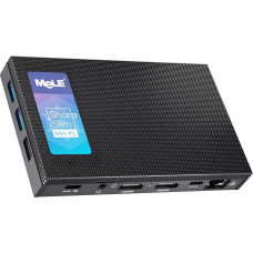 MeLE Quieter4C Fanless Mini PC 12th Gen Alder Lake N100 (up to 3.4GHz, 4C/4T) 8GB LPDDR4x 256GB Desk Small Computer Win 11 Pro 4K Triple Display Dual HDMI WiFi 5 BT5.1 Ethernet
