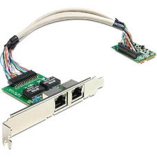 DeLOCK 95237 Mini PCI-e LAN adapteris 2x RJ-45