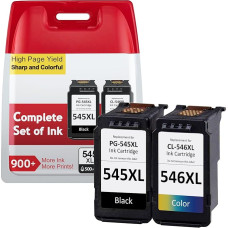 Printer Cartridges 545 546 XL, PG-545/CL-546 XL Multipack Compatible with Original Canon 545 546 Printer Ink Cartridges 545 546 for Pixma TS3150 TS3350 TR4500 TR4551 MG2500 MG2550S MX4 95 iP2800