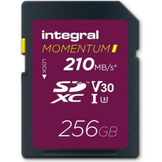 Integral Momentum I 256GB SDXC UHS-I V30 U3 Card - Up to 210MB/s Read, 180MB/s Write - For DSLR, Mirrorless Cameras & Camcorders - 4K UHD Video & Continuous Shooting Mode Ready