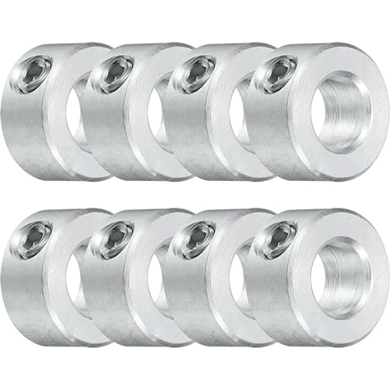 QUARKZMAN Nustatomojo varžto tvirtinimo žiedai, 5/16 colio skersmens ir 5/16 colio storio, aliumininiai veleno tvirtinimo žiedai, 5/8 colio skersmens ir 5/16 colio storio, tvirtinimo žiedas su nustatomuoju varžtu, linijinio strypo veleno nukreipimo stabdy