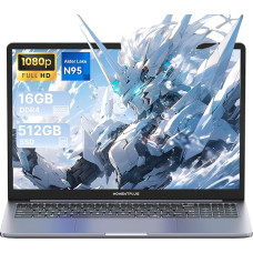 VIE16 16 colių FHD nešiojamasis kompiuteris su 4 branduolių N95 procesoriumi (iki 3,40 GHz), 16 GB DDR4, 512 GB NVMe SSD nešiojamasis kompiuteris su C tipo, 2 x USB 3.0, 