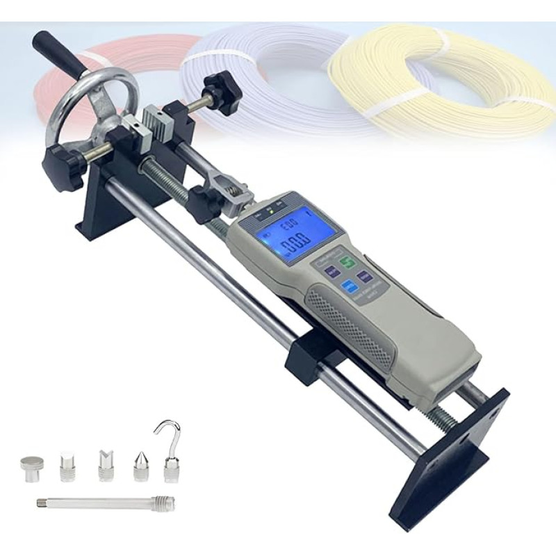 Handradbetriebener Push-Pull-PrüFstand, 230 mm Hub Mit Digitalem Kraftmesser Und Klemme FüR Zug-/DruckprüFungen ZP-50N