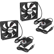 2X 120mm AC 220 & 240V 3000RPM 12V Dual Ball Bearing 114CFM Case Fan for Cabinet, Workstation, Chassis and Server