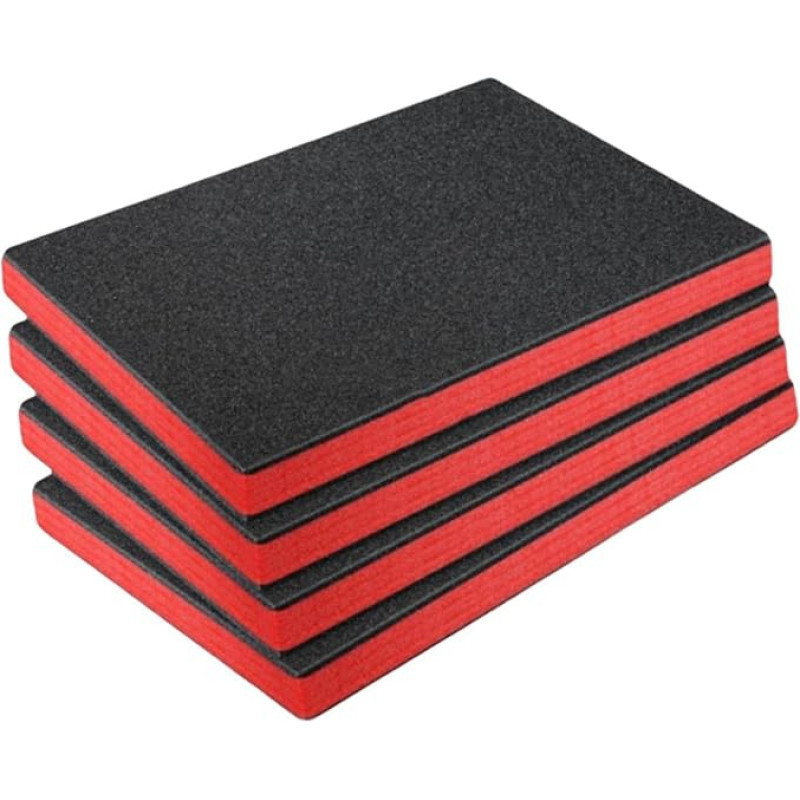 Milageto 4 x Werkzeugkasten-Schaumstoff, Werkzeug-Schatteneinsatz, Box-Liner-Polsterung, praktisch, professionell, einfach zu verwendende, 60 cm X 60 cm X 3.8