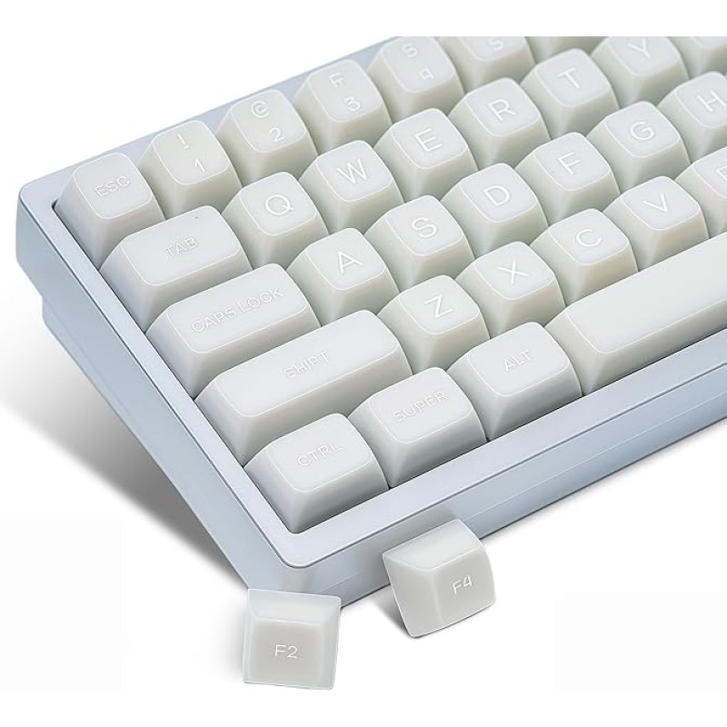 dagaladoo White Jade PBT Keycaps, Double Shot Keycaps, Translucent Keycaps, SA Profile Keycaps 61/64/68/84/87/100/104/108 mechaninei klaviatūrai (tik Keycaps)