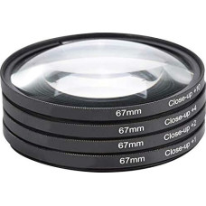 DSLR fotoaparato stambaus plano makroobjektyvo filtrų rinkinys (+ 1, + 2, + 4, + 10 didinimo) su laikymo krepšeliu, skirtas 