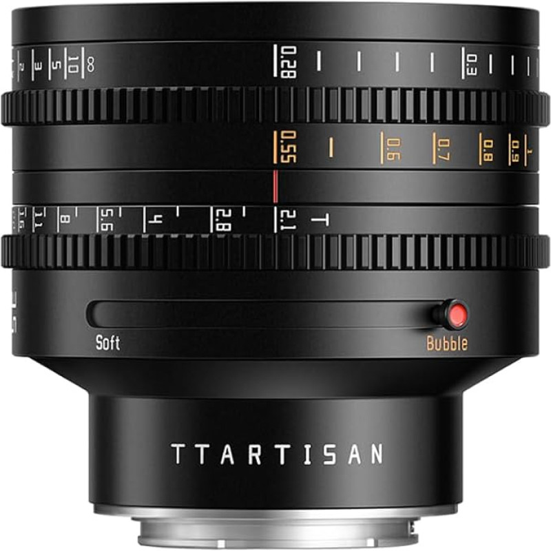 TTArtisan 35 mm CINE T2.1 Dual Bokeh metalinio korpuso objektyvas, skirtas 