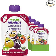 FRECHE FREUNDE Ekologiškas išspaudžiamas maišelis kūdikiams nuo 6 mėn., veganiškas, 6 vnt. (6 x 100 g)